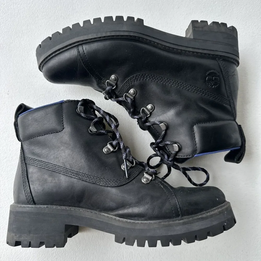 Timberland Courmayeur Valley Boots Women Lace up Boots Shoes A1SA1 Size 8 Black